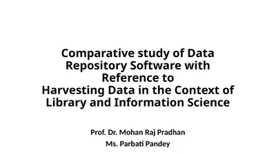 Comparative study of Data Repository Software with