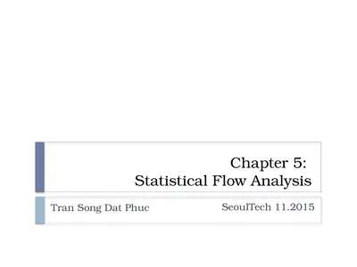 Chapter 5: Statistical Flow Analysis Tran Song Dat