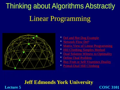 Linear Programming Jeff Edmonds York University