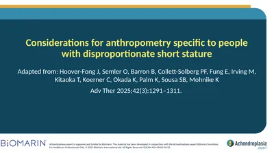 Considerations for anthropometry specific to