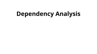 Dependency Analysis Recap Program Equivalence Data