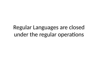 Regular Languages are closed under the regular