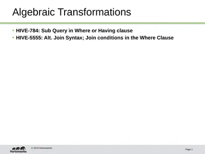 Algebraic Transformations Page 1 © 2013