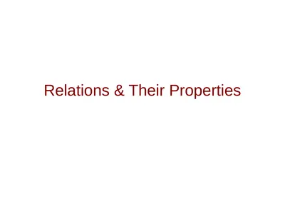 Relations & Their Properties Copyright © Peter