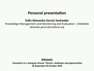 Personal presentation Sofia Alexandra Garcés