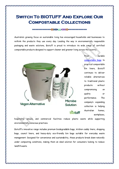 Explore Biotuff For Compostable Collections