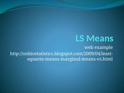 LS Means web example