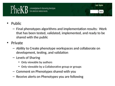 Public Final phenotypes algorithms and
