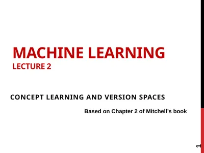Machine Learning lecture 2 concept learning and