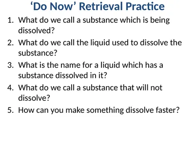 ‘Do Now’ Retrieval Practice What do we call a