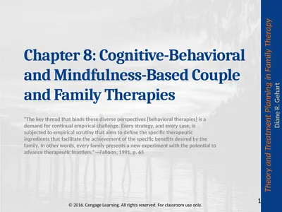 Chapter 8: Cognitive-Behavioral and
