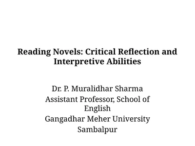 Reading Novels: Critical Reflection and