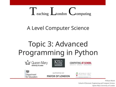 A Level Computer Science Topic 3: Advanced