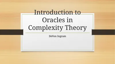 Introduction to Oracles in Complexity Theory DeVon