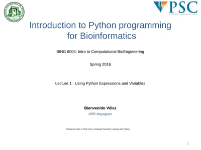 BING 6004: Intro to Computational BioEngineering