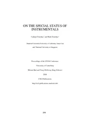ON THE SPECIAL STATUS OF INSTRUMENTALS  Cathryn Donohue† and Mark
