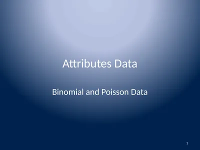 Attributes Data Binomial and Poisson Data 1