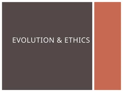 Evolution & ethics a social behavior counts as