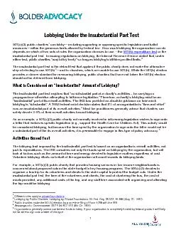 Lobbying Under the Insubstantial Part Test