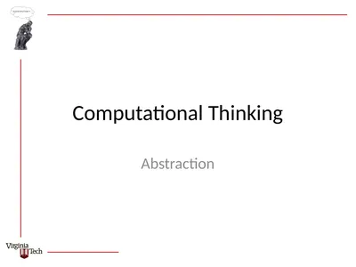 Computational Thinking Abstraction Abstraction