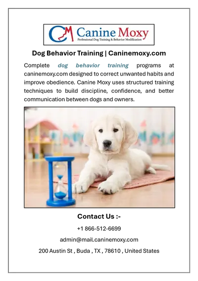 Dog Behavior Training | Caninemoxy.com