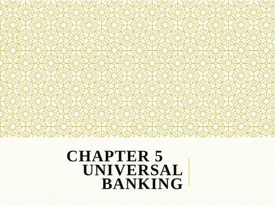 Chapter 5 Universal Banking Introduction :