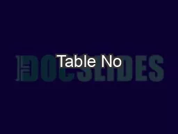 Table No
