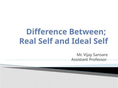 Difference Between; Real Self and Ideal Self Mr.