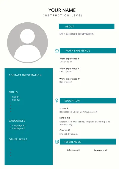 EDUCATION WORK EXPERIENCE REFERENCES ABOUT Work