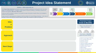 Project Idea Statement Potential Project Costs &
