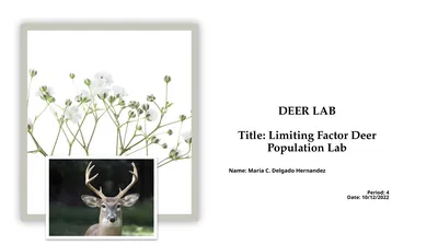 DEER LAB Title: Limiting Factor Deer Population