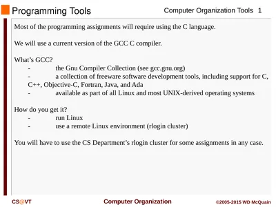 Programming Tools Most of the programming