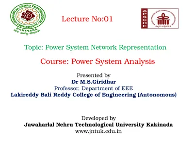 Lecture No:01 Topic: Power System Network