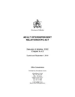 ADULT INTERDEPENDENT  Interpretation  Application of Act  Adult interd