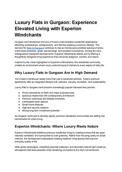 Flats in Gurgaon | Experion Developers