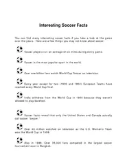 You can find many interesting soccer facts if you take a look at the g