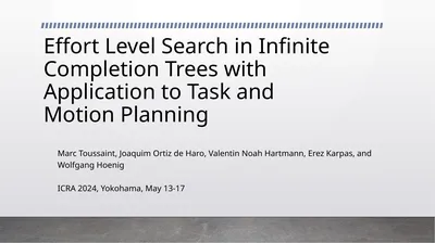 Effort Level Search in Infinite Completion Trees