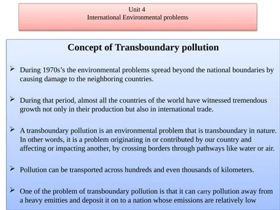 Unit 4 International Environmental problems