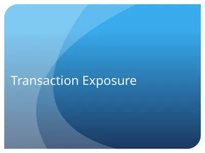 Transaction Exposure Sections Exposures Forwards