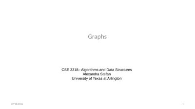 Graphs CSE 3318– Algorithms and Data Structures