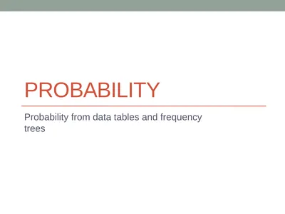 Probability Probability from data tables and