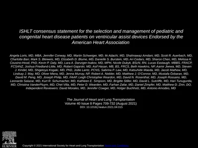 ISHLT consensus statement for the selection and