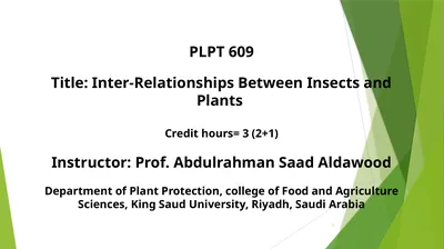 PLPT 609 Title: Inter-Relationships Between
