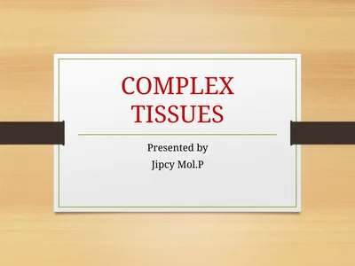 COMPLEX TISSUES Presented by Jipcy Mol.P COMPLEX
