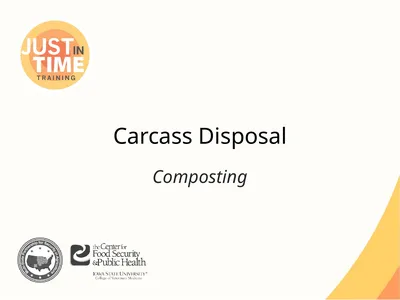 Carcass Disposal Composting Composting Carcasses