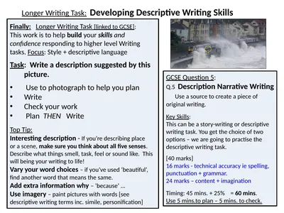 Longer Writing Task: Developing Descriptive