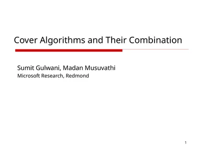 1 Cover Algorithms and Their Combination Sumit