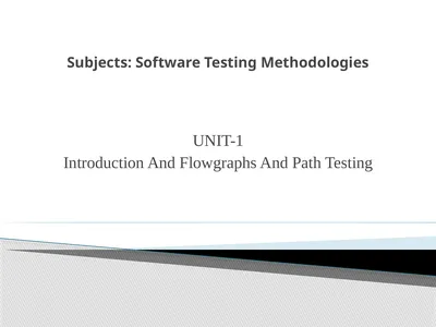Subjects: Software Testing Methodologies UNIT-1