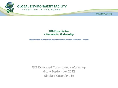 CBD Presentation A Decade for Biodiversity: