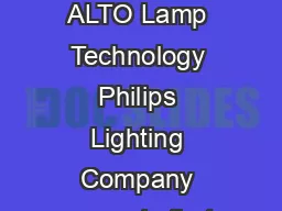 Philips Lighting Company Fluorescent Lamp Limited Warranty T Lamps featuring ALTO Lamp